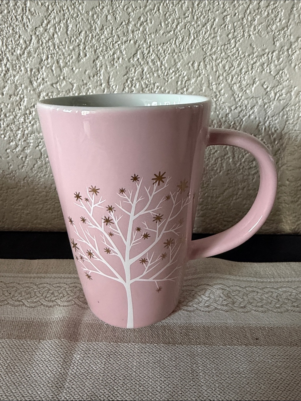 DAVIDs TEA Pink Gold Starry Tree Coffee Tea Mug